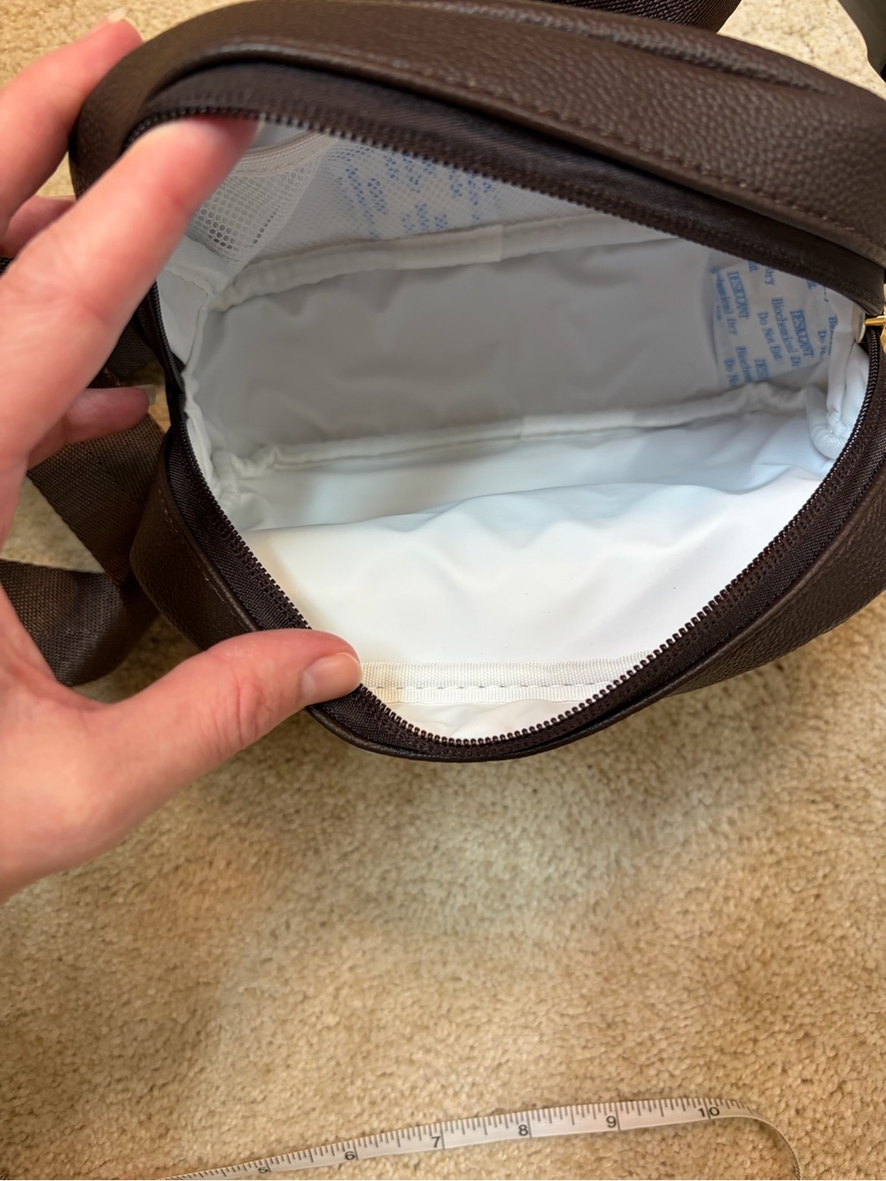 Modern Picnic Chocolate Brown Vegan Leather Belt Bag Fanny Pack Crossbody - Picture 16 of 17